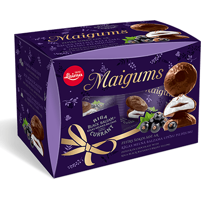 Laima - Maigums Glazed Marsmallows with Riga Black Balsam Currant Filling 185g